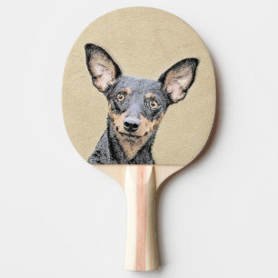 Miniature Pinscher Painting Cute Original Dog Art Ping Pong Paddle