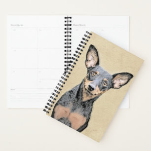 Miniature Pinscher Painting Cute Original Dog Art Planner