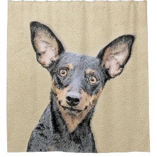 Miniature Pinscher Painting Cute Original Dog Art Shower Curtain