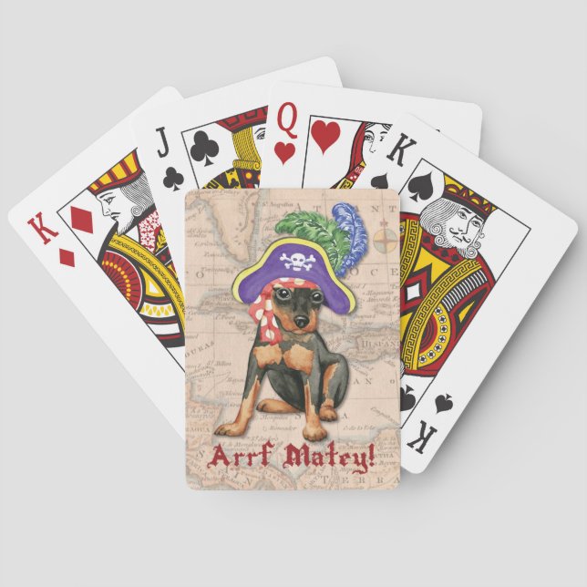 Miniature Pinscher Pirate Playing Cards (Back)