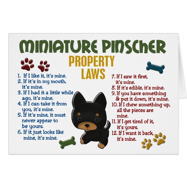 Miniature Pinscher Property Laws 4 (Front Horizontal)