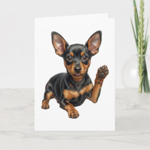 Miniature Pinscher Puppy Min Pin Dog Dad Mum Hello Card