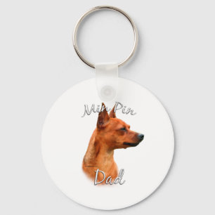 Miniature Pinscher (rust) Dad 2 Key Ring