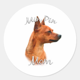 Miniature Pinscher (rust) Mum 2 Classic Round Sticker