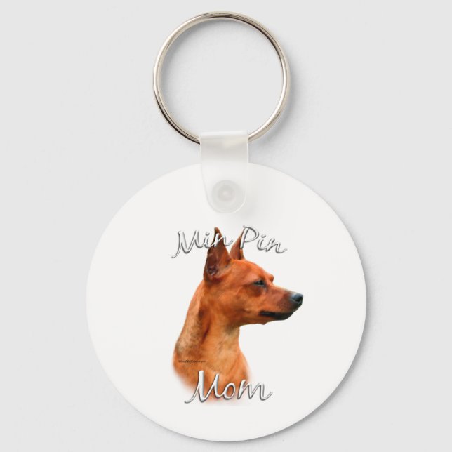 Miniature Pinscher (rust) Mum 2 Key Ring (Front)