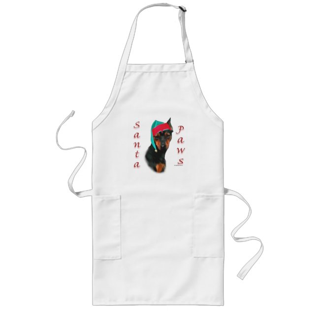 Miniature Pinscher Santa Paws Long Apron (Front)