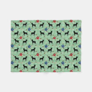 Miniature Pinscher Shadow Fleece Blanket