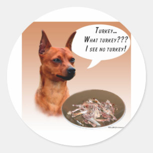 Miniature Pinscher Turkey Classic Round Sticker