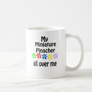 Miniature Pinscher Walks Design Coffee Mug