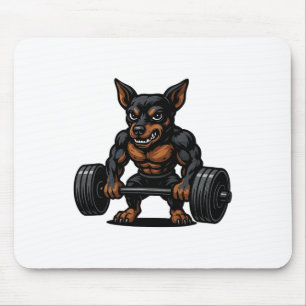 Miniature Pinscher Weightlifting Bodybuilder Worko Mouse Mat