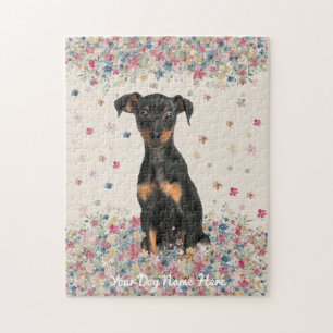 Miniature Pinscher with uncropped ears and undocke Jigsaw Puzzle