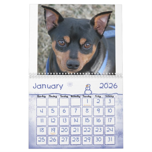 Miniature Pinschers! Calendar (Jan 2026)