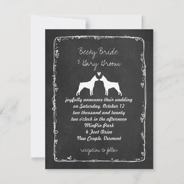 Miniature Pinschers Wedding Invitation (Front)