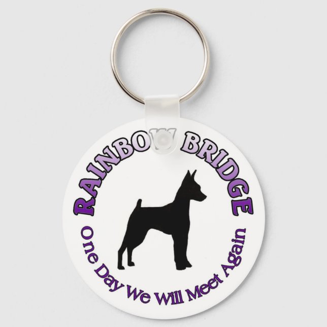 MINIATURE PISCHER MIN PIN RAINBOW BRIDGE KEYCHAIN (Front)