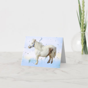 Miniature pony horse mini farm animal thank you card