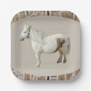 Miniature pony mini HORSE farm animal Paper Plate