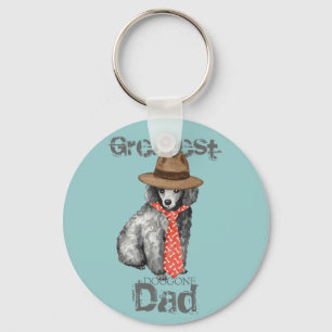 Miniature Poodle Dad Key Ring