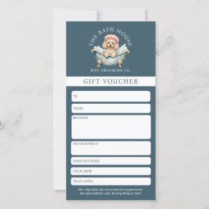 Miniature Poodle Dog Grooming Gift Voucher - Teal