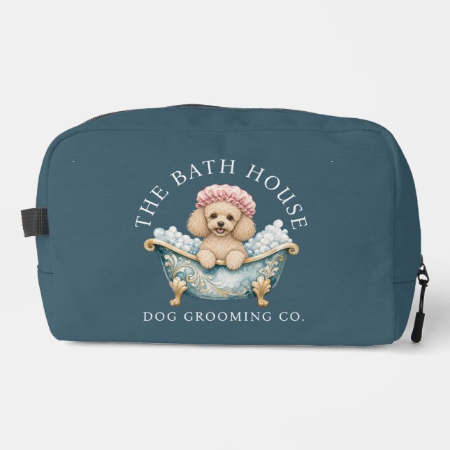Miniature Poodle Dog Grooming Kit Tool Bag | Teal (Front)