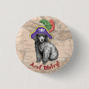 Miniature Poodle Pirate 3 Cm Round Badge