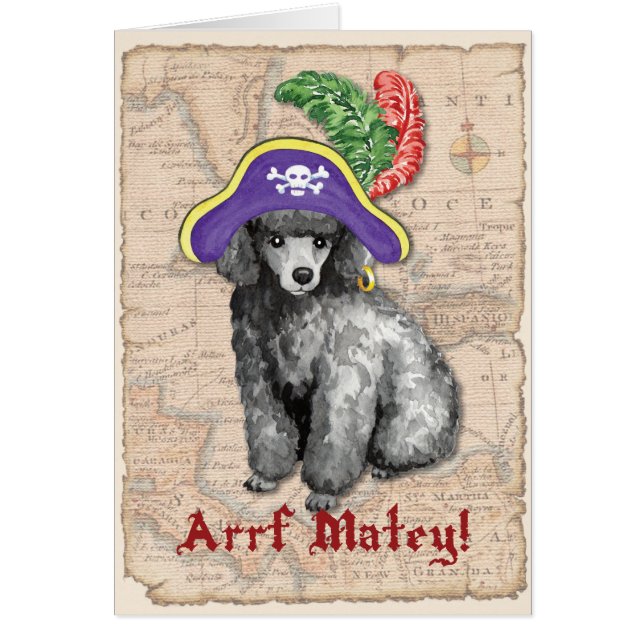 Miniature Poodle Pirate Card (Front)
