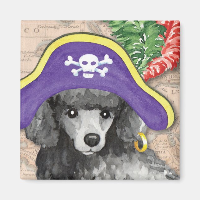 Miniature Poodle Pirate Magnet (Front)