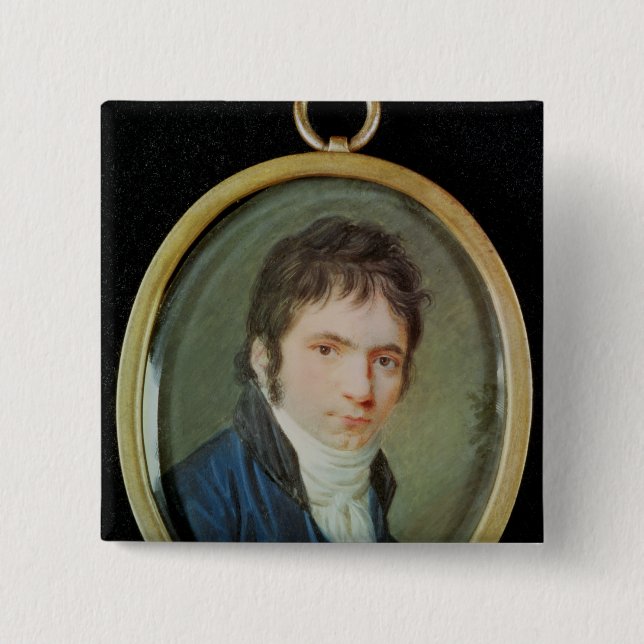 Miniature Portrait of Ludwig Van Beethoven , 1802 15 Cm Square Badge (Front)
