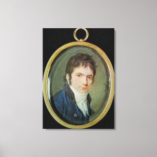 Miniature Portrait of Ludwig Van Beethoven , 1802 Canvas Print