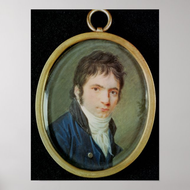 Miniature Portrait of Ludwig Van Beethoven , 1802 Poster (Front)