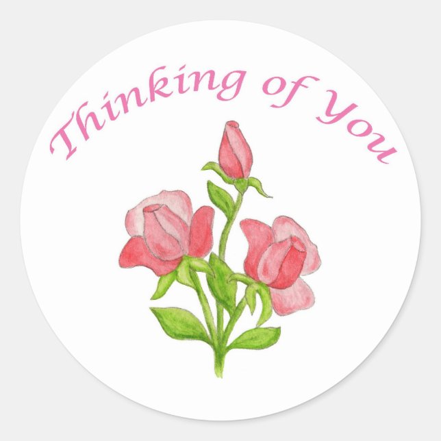 Miniature Roses Thinking of You sticker (Front)