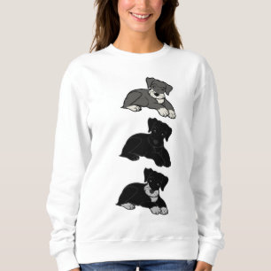 miniature schnauzer all colours cartoons sweatshirt