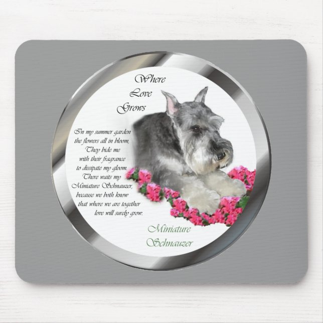 Miniature Schnauzer Art Gifts Mouse Mat (Front)
