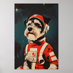 Miniature Schnauzer Astronaut Poster, Miniature Poster