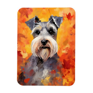 Miniature Schnauzer Autumn Thanksgiving  Magnet
