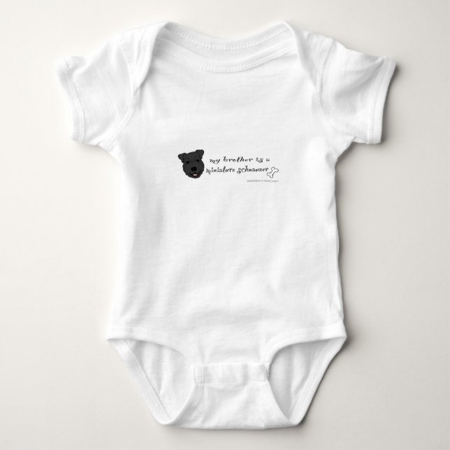 miniature schnauzer baby bodysuit (Front)