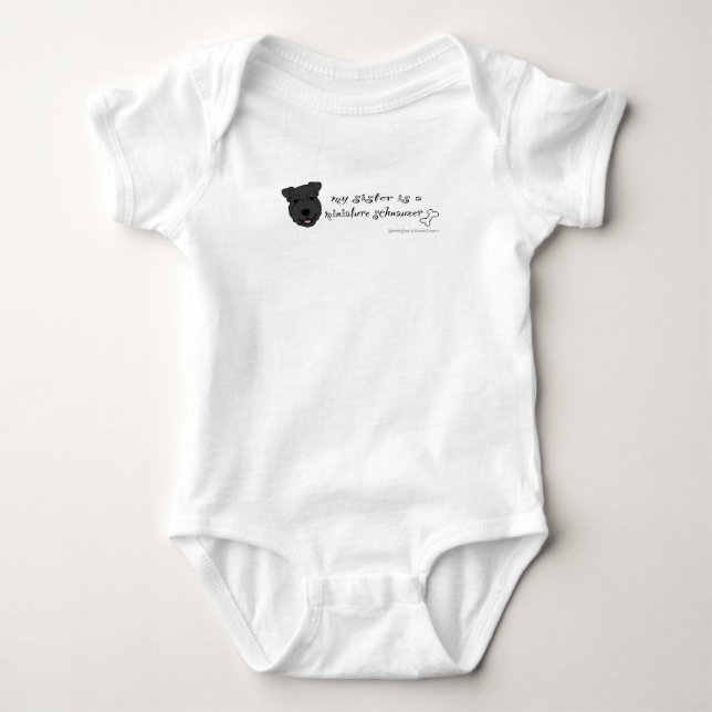 miniature schnauzer baby bodysuit (Front)