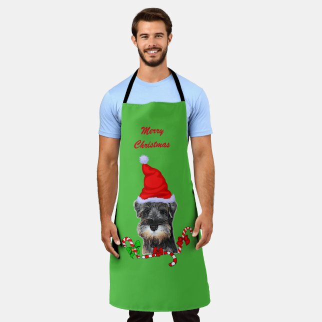 Miniature Schnauzer Christmas Apron (Worn)