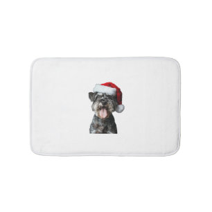 Miniature Schnauzer Christmas Bath Mat