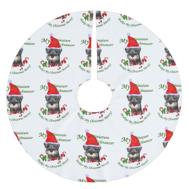 miniature Schnauzer Christmas Brushed Polyester Tree Skirt (Front)