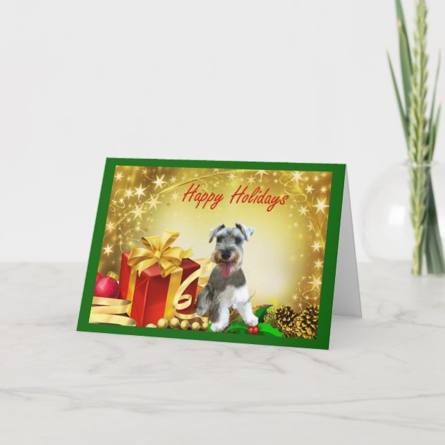 Miniature Schnauzer Christmas Card Gifts (Front)
