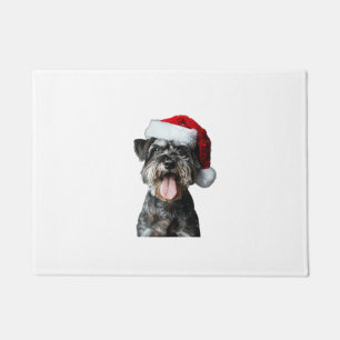 Miniature Schnauzer Christmas  Doormat