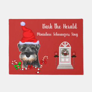 Miniature Schnauzer Christmas  Doormat