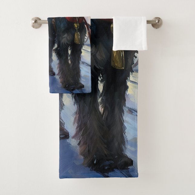 Miniature Schnauzer Christmas Festive Season Bath Towel Set (Insitu)