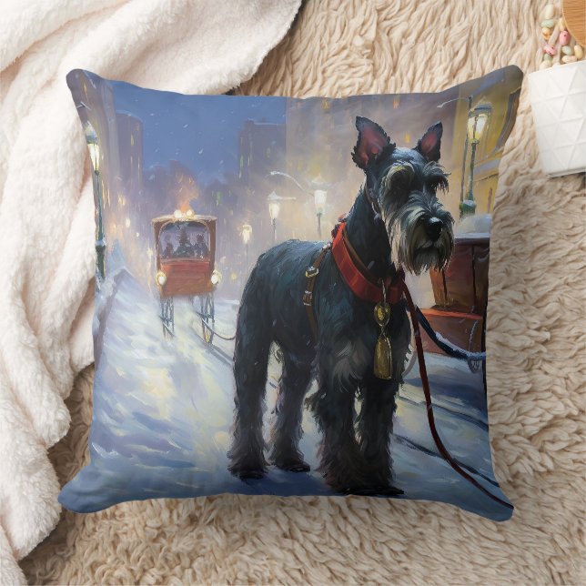 Miniature Schnauzer Christmas Festive Season Cushion (Blanket)
