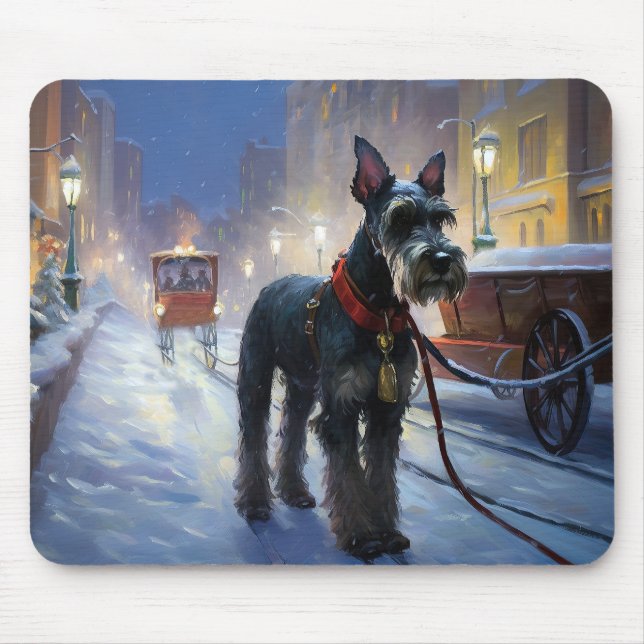 Miniature Schnauzer Christmas Festive Season Mouse Mat (Front)