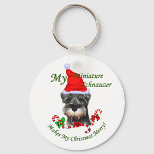Miniature Schnauzer Christmas Gifts Key Ring