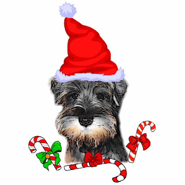 Miniature Schnauzer Christmas Gifts Photo Sculpture Decoration (Front)