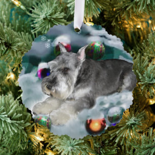 Miniature Schnauzer Christmas Gifts Tree Decoration Card