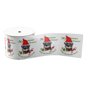 Miniature Schnauzer Christmas Grosgrain Ribbon
