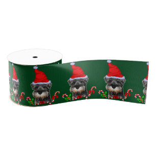 Miniature Schnauzer Christmas Grosgrain Ribbon